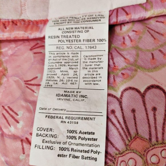 Vintage 1960s Pink MOD Flower Power Bed Spread Com - Picture 12 of 13